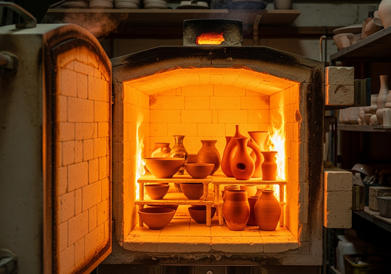 Обжиг керамики в печи